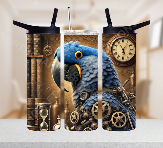 Hyacinth Macaw in Steampunk Theme 20oz or 30oz Tumbler
