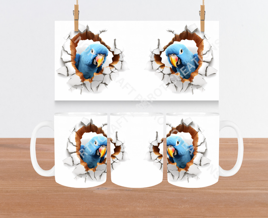 Indian Ringneck (Blue) Hole in Wall 15oz Ceramic Mug