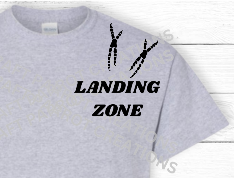 "Landing Zone" Claws on Shoulder 100% Cotton Parrot Shirt