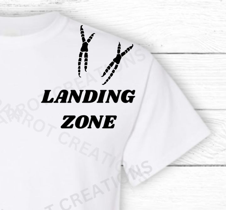 "Landing Zone" Claws on Shoulder 100% Cotton Parrot Shirt