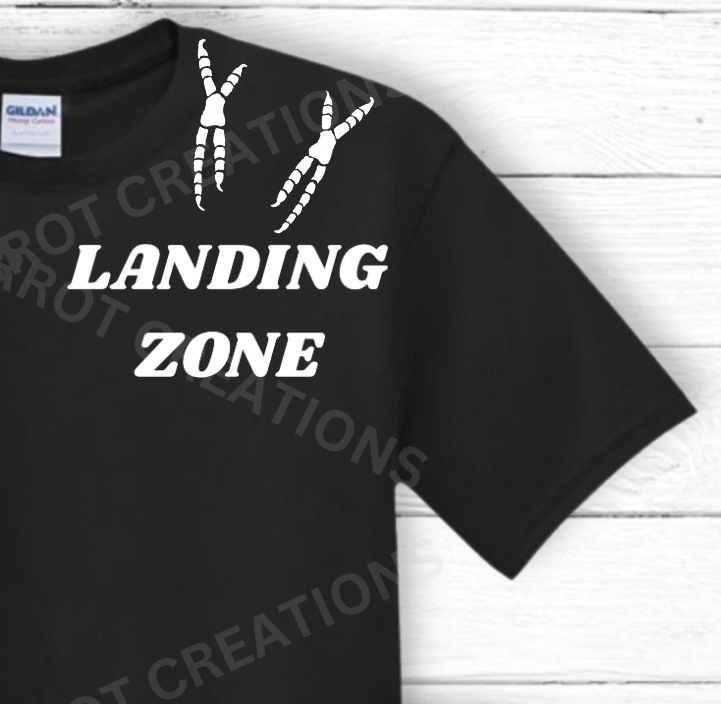 "Landing Zone" Claws on Shoulder 100% Cotton Parrot Shirt