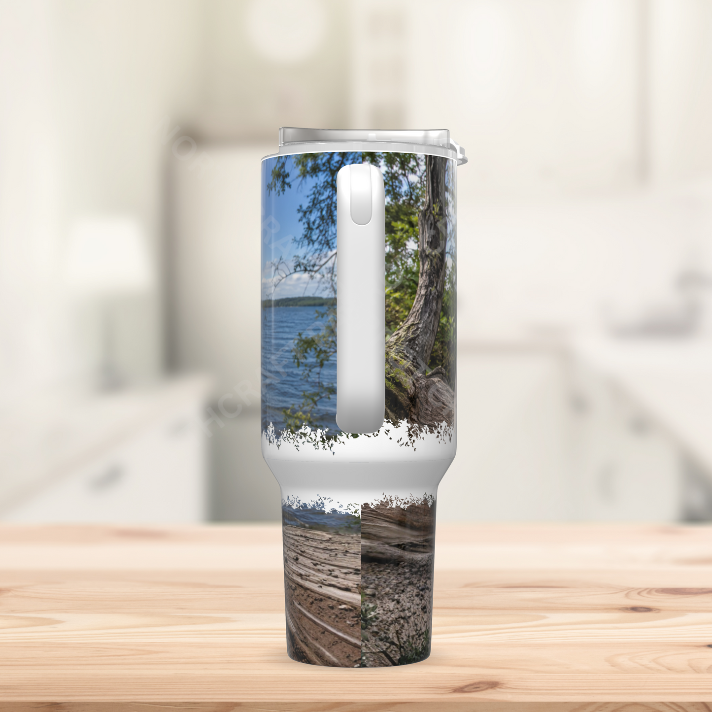 Moluccan Cockatoo Beside a Lake 40oz Stainless Steel Parrot Tumbler