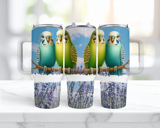 Parakeets on a Branch