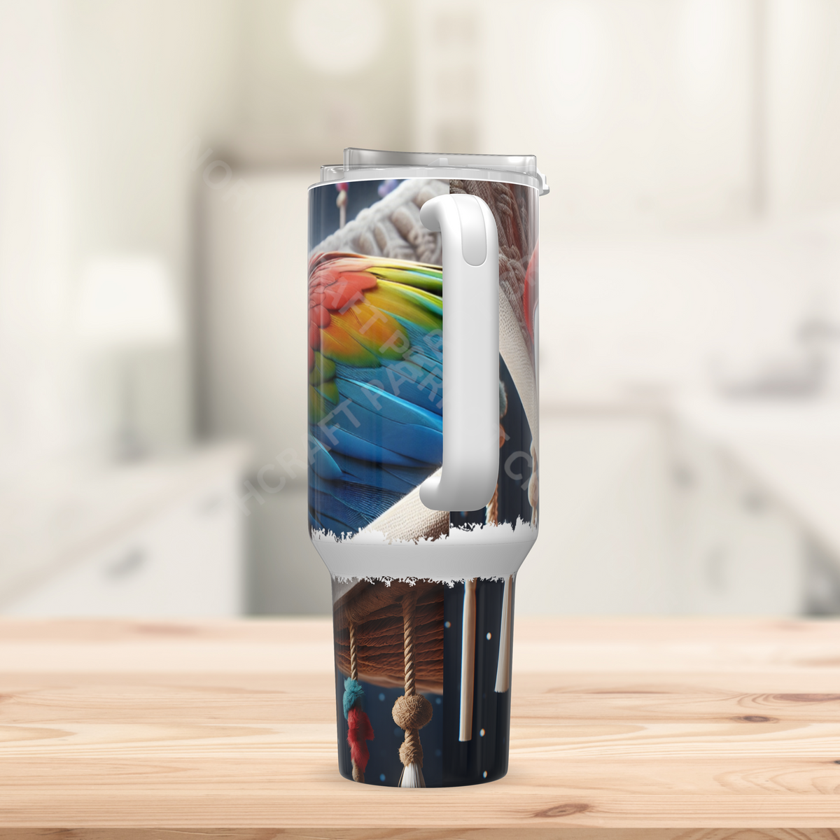 Scarlet Macaw Laying on a Hammock 40oz Stainless Steel Tumbler
