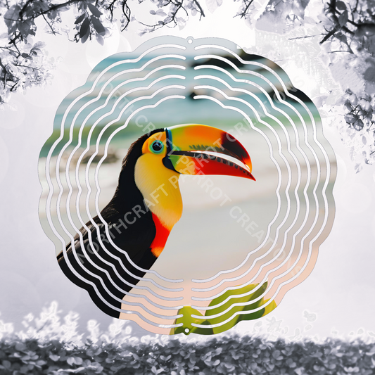 Toucan on a Beach 8" or 10" Wind Spinner
