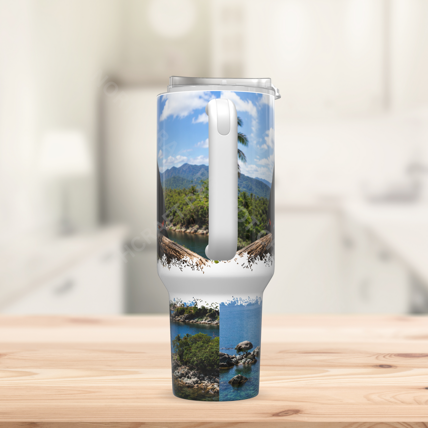 Toucan on a Branch by a Lake 40oz Stainless Steel Parrot Tumbler