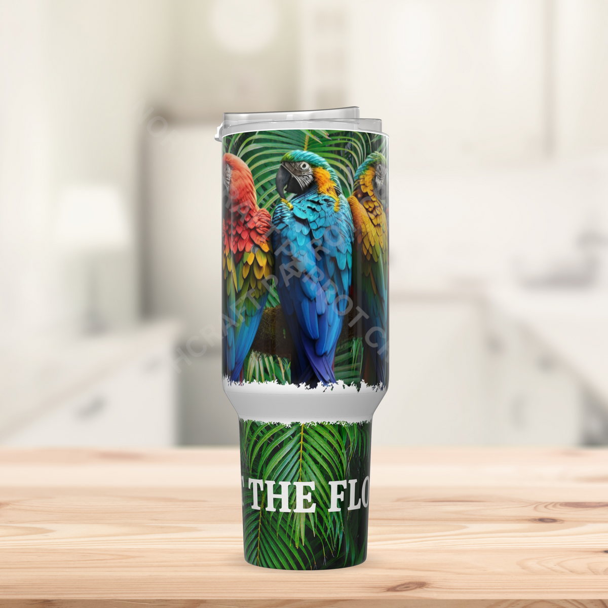 "What The Flock" Macaws 40oz Stainless Steel Tumbler