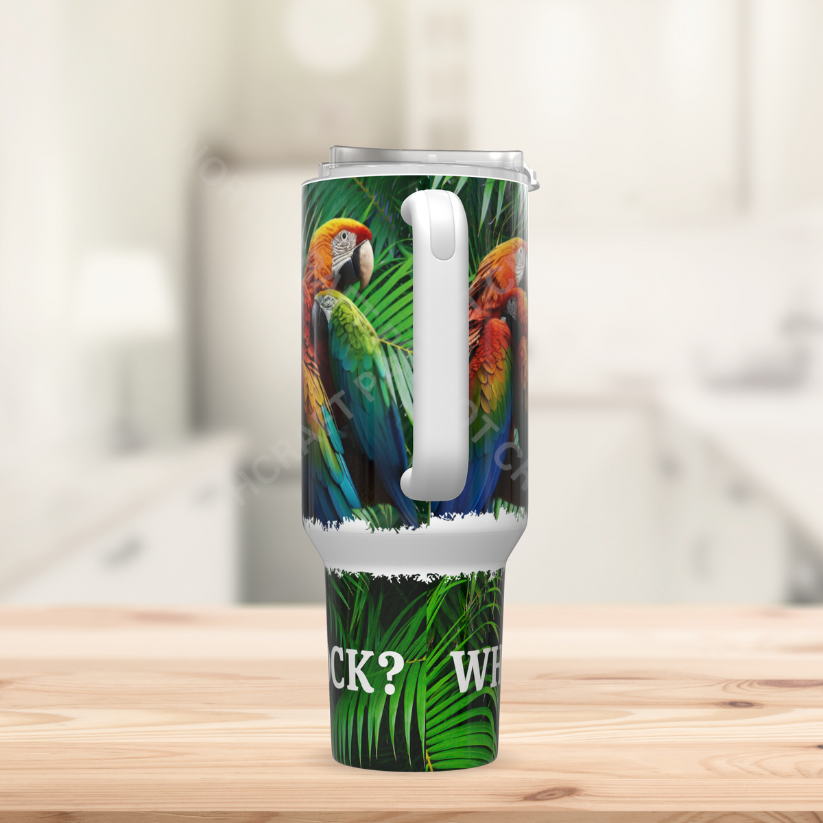"What The Flock" Macaws 40oz Stainless Steel Tumbler
