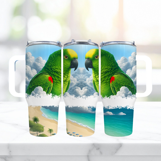 Yellow Crown Amazon in Clouds 40oz Tumbler